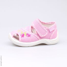 121035-11 Босоножки текстильные для девочки розовый