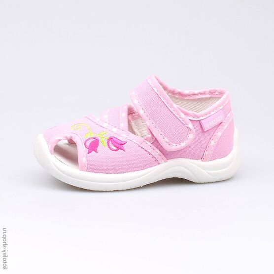121035-11 Босоножки текстильные для девочки розовый