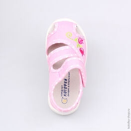 121035-11 Босоножки текстильные для девочки розовый фото №4