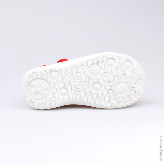 121039-13 Босоножки текстильные для девочки красный фото №3