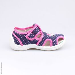 121039-14 Босоножки текстильные для девочки син-фук фото №2