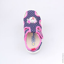 121039-14 Босоножки текстильные для девочки син-фук фото №4