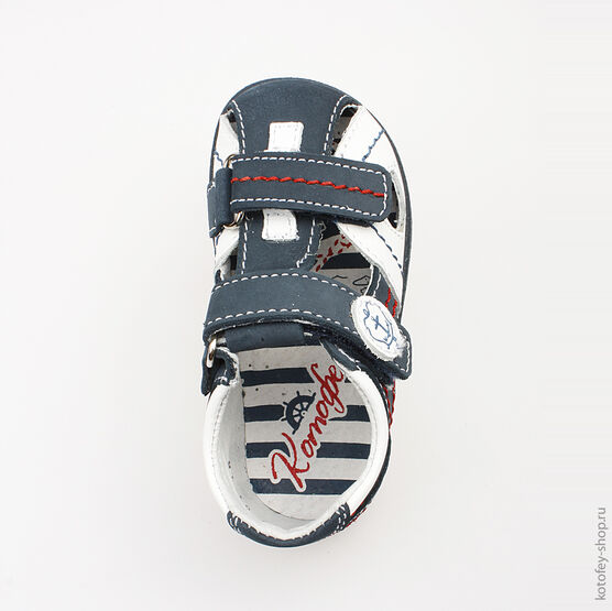 122081-21 Сандалии для мальчики син-бел фото №4
