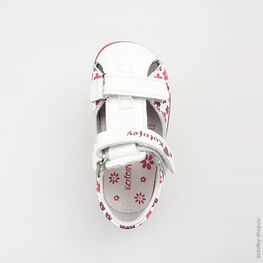 122082-21 Босоножки для девочки белый фото №4