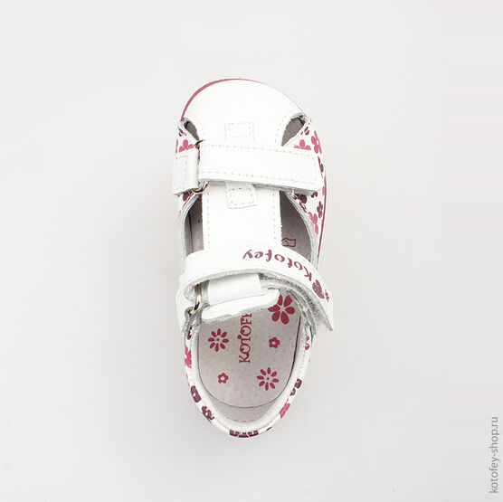 122082-21 Босоножки для девочки белый фото №4