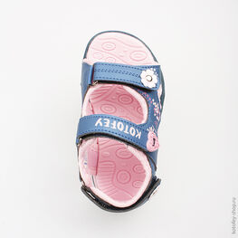 123000-11 Пляжная обувь для девочки син-роз фото №4