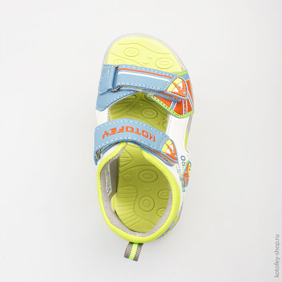 123002-11 Пляжная обувь для мальчики гол-бел-сал фото №4