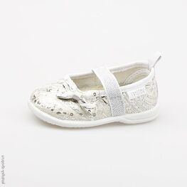 131068-71 Текстильная обувь для девочки серебряный