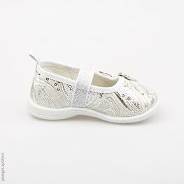 131068-71 Текстильная обувь для девочки серебряный фото №2