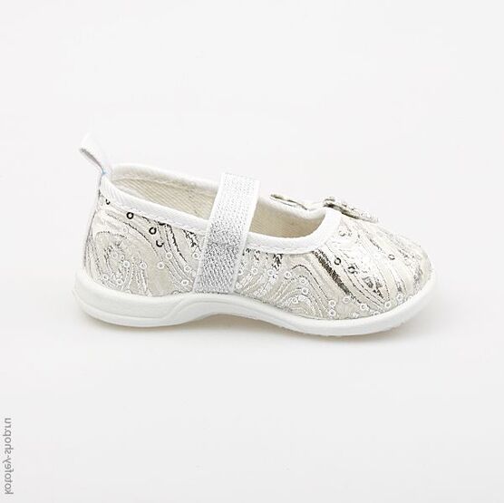 131068-71 Текстильная обувь для девочки серебряный фото №2