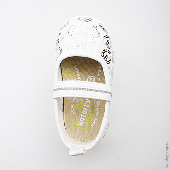 131069-72 Текстильная обувь для девочки белый фото №4