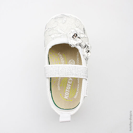 131070-72 Текстильная обувь для девочки серебряный фото №4