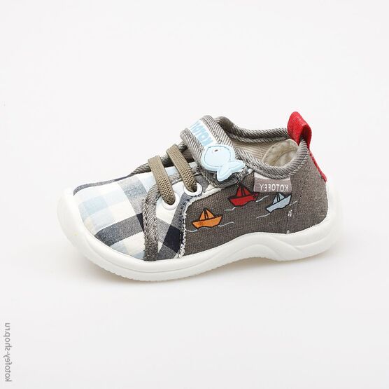 131073-12 Текстильная обувь для мальчики сер-гол