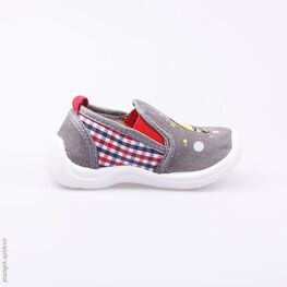 131074-12 Текстильная обувь для мальчики сер-кра фото №2