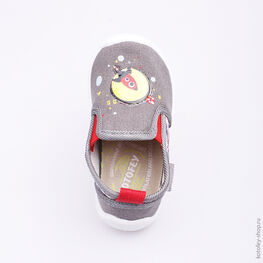 131074-12 Текстильная обувь для мальчики сер-кра фото №4