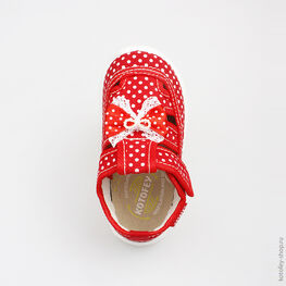 131077-11 Текстильная обувь для девочки кра-бел фото №4