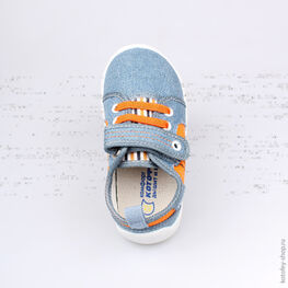 131102-12 Текстильная обувь для мальчики син-ора фото №4