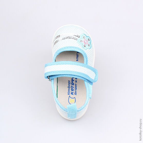 131105-72 Текстильная обувь для девочки голубой фото №4