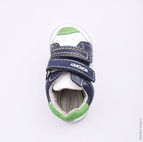 132083-25 Полуботинки для мальчики бел-син фото №4