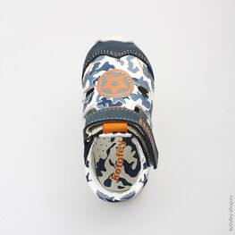 132084-21 Туфли для мальчики бел-син фото №4