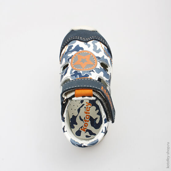 132084-21 Туфли для мальчики бел-син фото №4