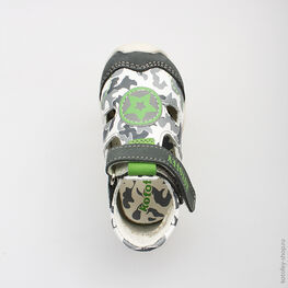 132084-22 Туфли для мальчики бел-сер фото №4