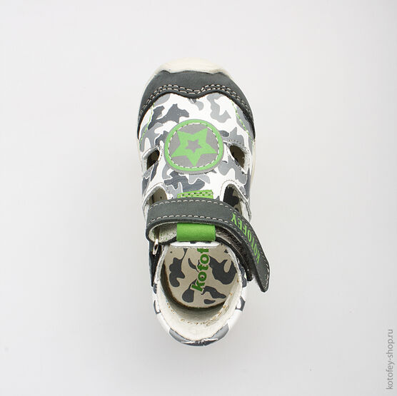 132084-22 Туфли для мальчики бел-сер фото №4