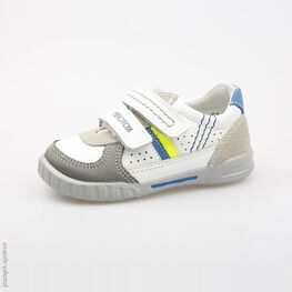 132086-24 Полуботинки для мальчики бел-сер