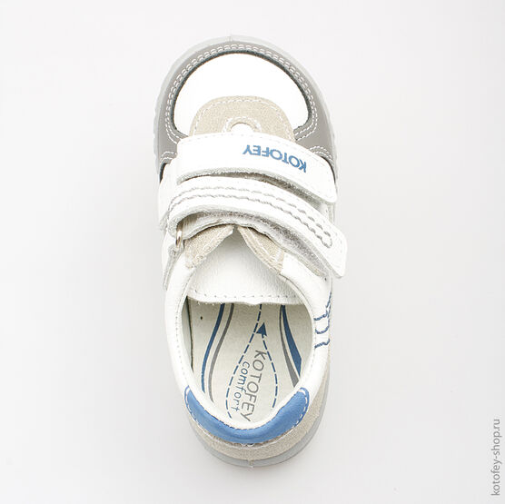 132086-24 Полуботинки для мальчики бел-сер фото №4
