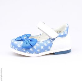 132095-21 Туфли для девочки син-бел