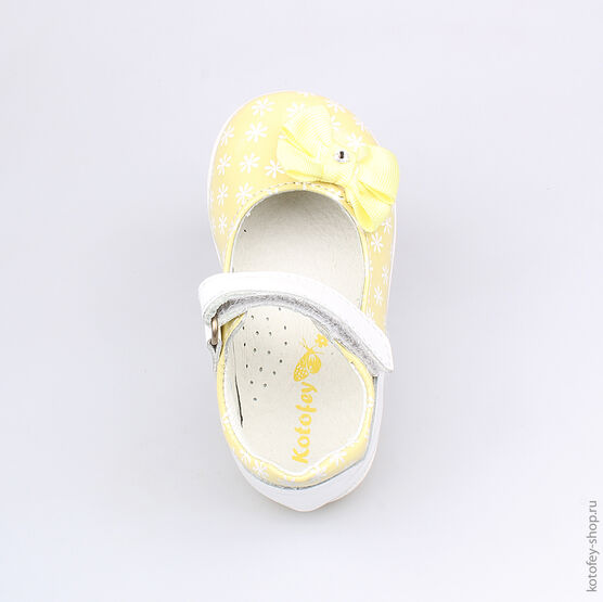 132095-24 Туфли для девочки жел-бел фото №4