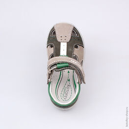 132097-22 Туфли для мальчики сер-зел фото №4