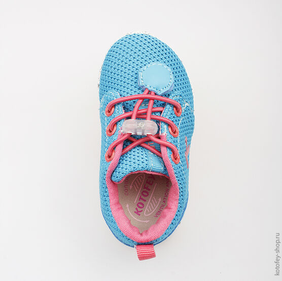 144050-12 Кроссовки для девочки голубой фото №4