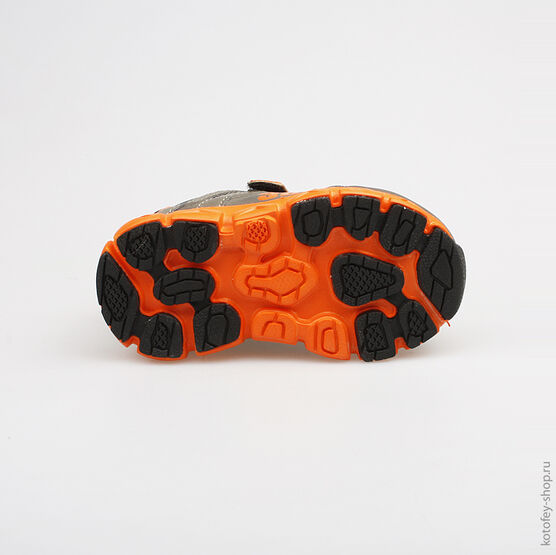 144054-71 Кроссовки на липучке для мальчики сер-ора фото №3