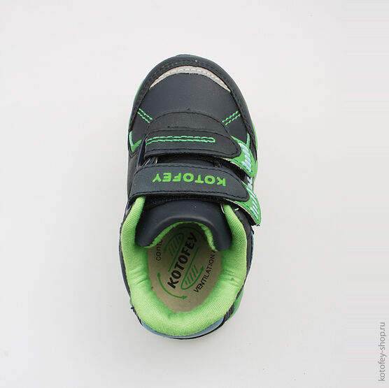 144054-72 Кроссовки на липучке для мальчики син-зел фото №4