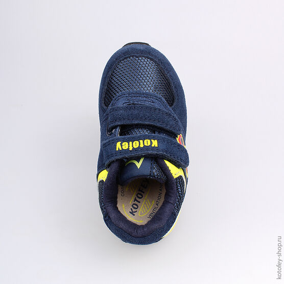 144057-71 Кроссовки для мальчики син-жел фото №4