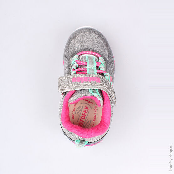 144065-72 Кроссовки для девочки сер-фук фото №4