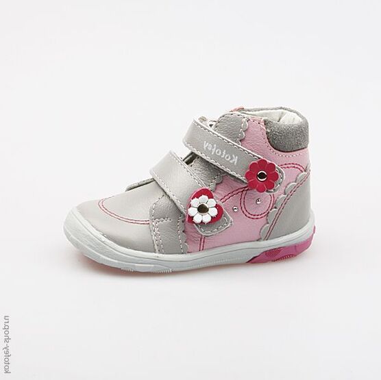 152112-22 Ботинки для девочки сер-роз