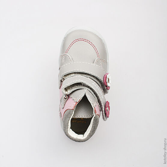 152112-22 Ботинки для девочки сер-роз фото №4