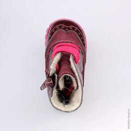 152114-31 Ботинки для девочки бордовый фото №4