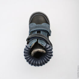 152126-31 Ботинки для мальчики чер-син фото №4