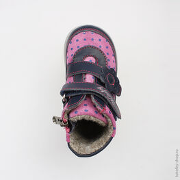 152128-31 Ботинки для девочки син-роз фото №4