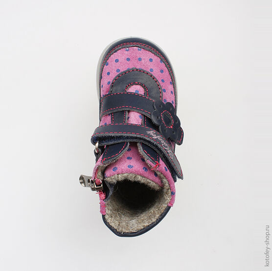 152128-31 Ботинки для девочки син-роз фото №4