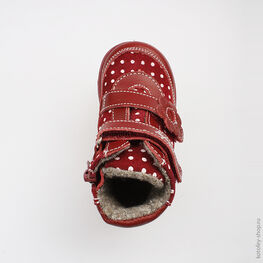 152128-32 Ботинки для девочки бордовый фото №4