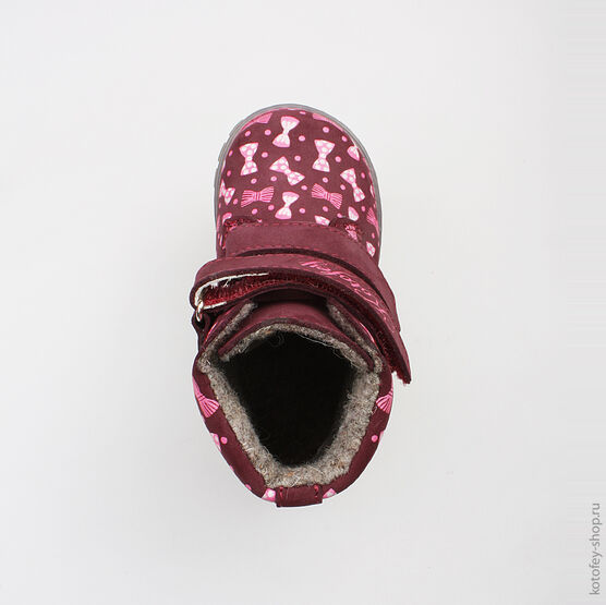 152132-31 Ботинки для девочки бордовый фото №4