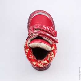 152142-31 Ботинки для девочки красный фото №4