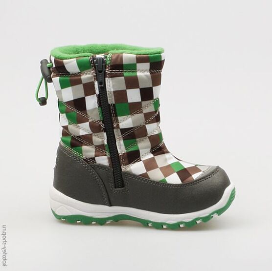 164900-47 Мембранные сапожки для мальчики сер-зел фото №2