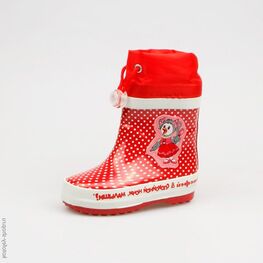 166048-11 Резиновые сапоги для девочки красный
