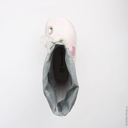 166053-11 Резиновые сапоги для девочки сер-роз фото №4