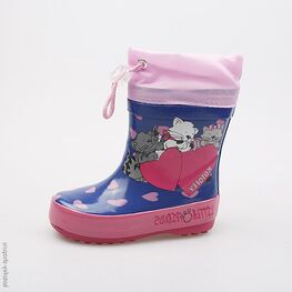 166054-11 Резиновые сапоги для девочки син-роз